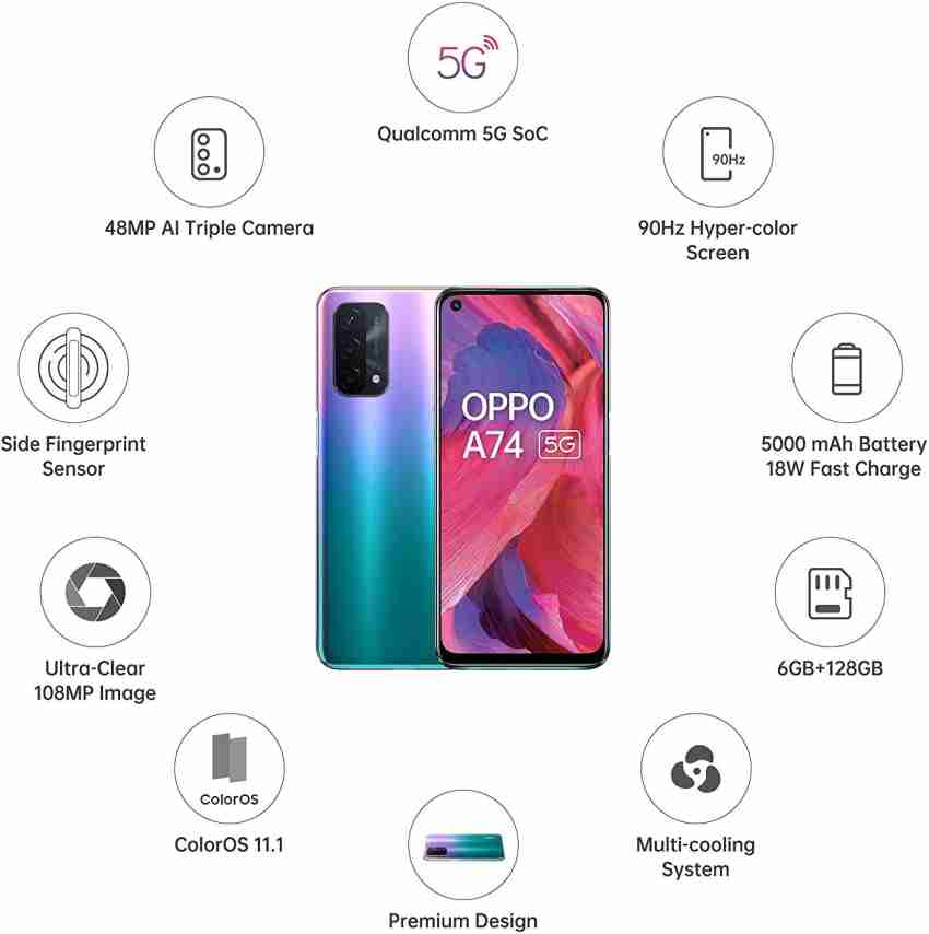 OPPO A74 5G Silver (6GB / 128GB) - Mobile phone & smartphone - LDLC 3-year  warranty