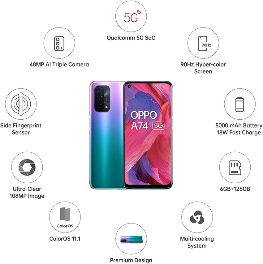 OPPO A74 5G 6/128GB Púrpura Libre