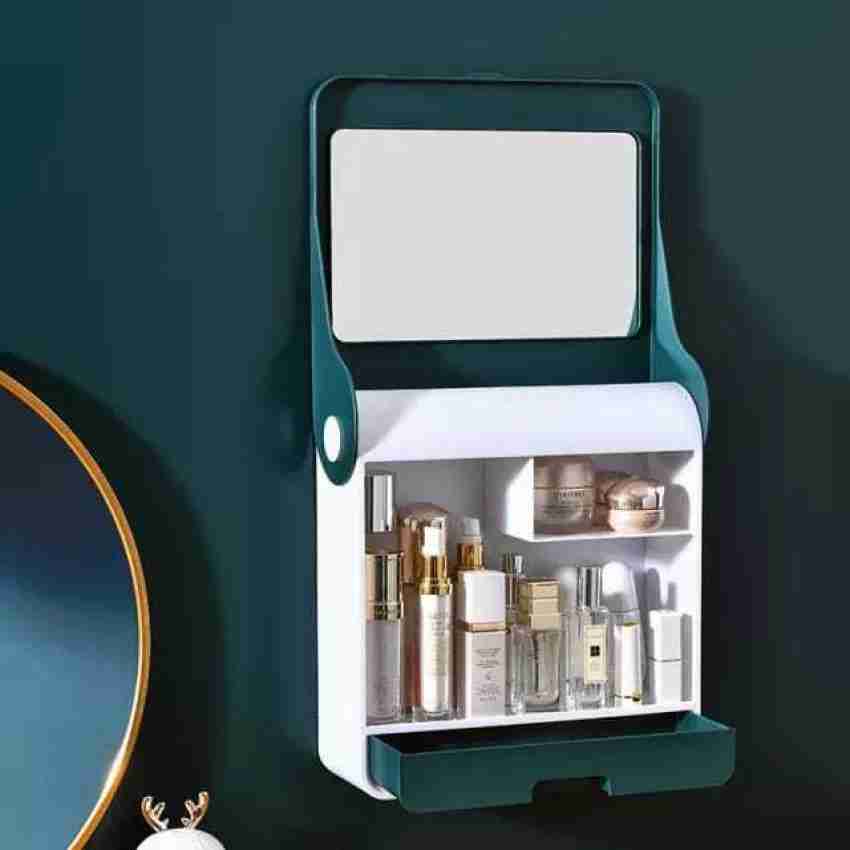 D-mark Wall Mount Makeup Organizer,Dustproof & Waterproof Cosmetics Display  Cases,Makeup Storage Box. Waterproof and dust proof, You can hang it in the  bathroom, bedroom, living room and other places with clean walls.