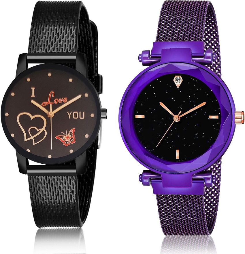 GROOT combo watch Analog Watch For Girls Buy GROOT combo watch Analog Watch For Girls Best Royal I Love You And Magnet 2 Watch Combo For Girls And Women