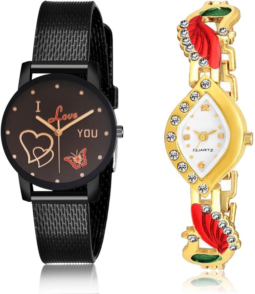 NIKOLA combo watch Analog Watch - For Women - Buy NIKOLA combo watch Analog  Watch - For Women Treading Luxury I Love You And Chain 2 Watch Combo For  Girls And Women -