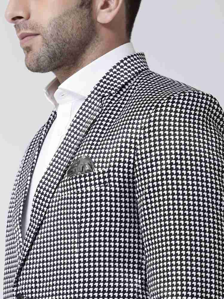 Black and white houndstooth blazer clearance mens