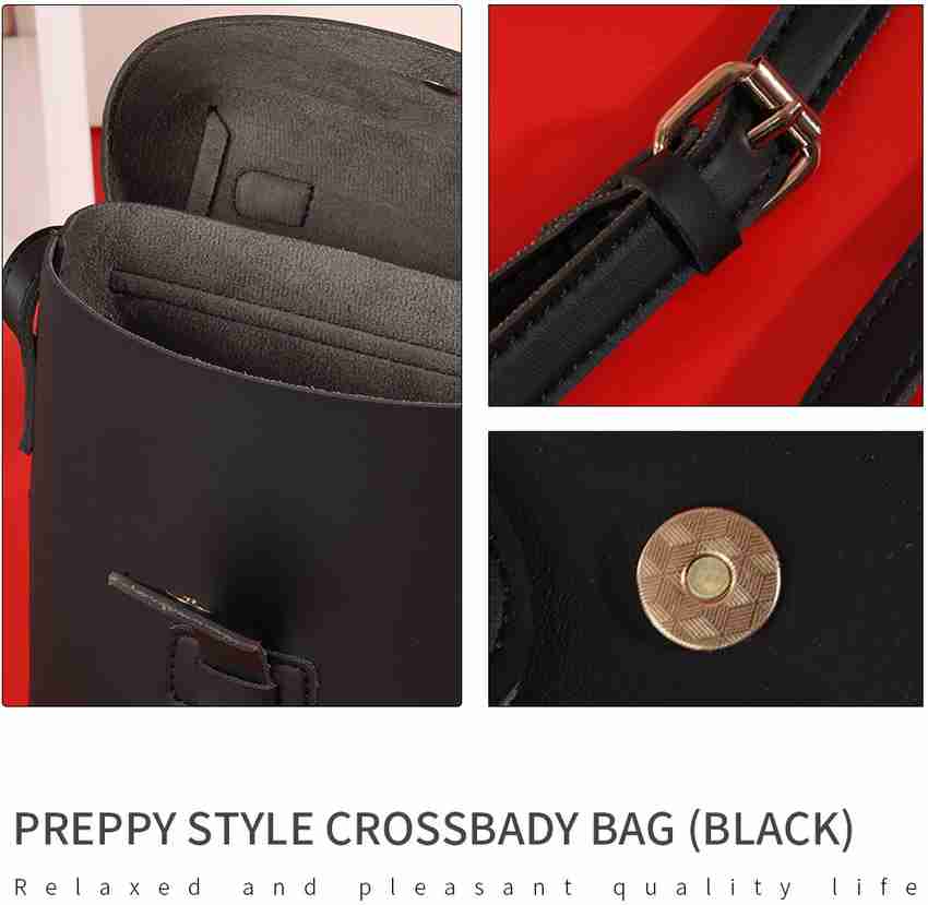 MINISO Black Sling Bag Student College Crossbody Bag black Black Price in India Flipkart