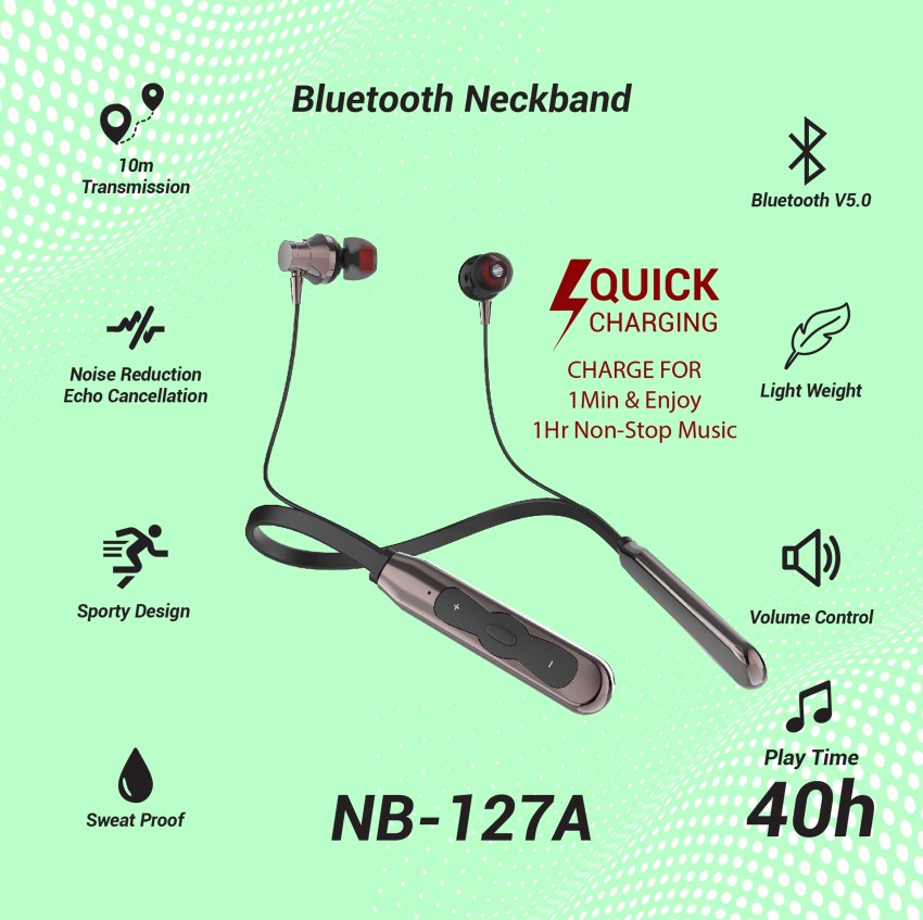 Aroma NB127A 40 Hours Playtime Fast Charging Bluetooth Headphone