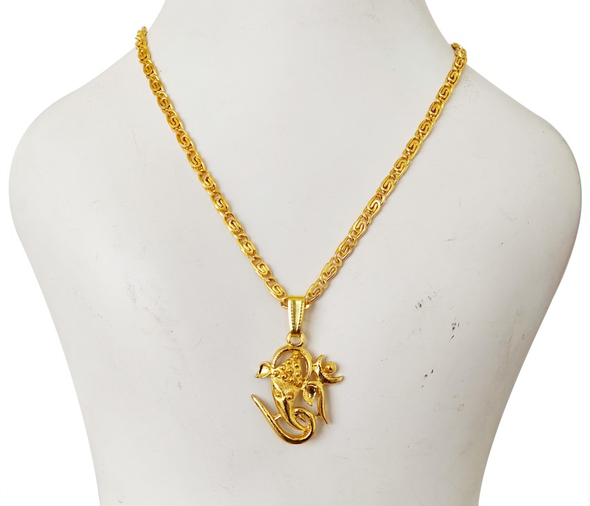 Gold chain deals with ganesh pendant