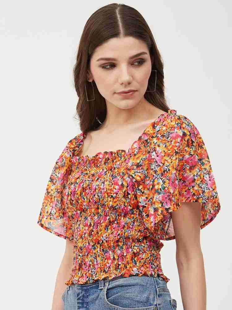 HARPA Casual Short Sleeve Solid Women Multicolor Top - Buy HARPA Casual  Short Sleeve Solid Women Multicolor Top Online at Best Prices in India