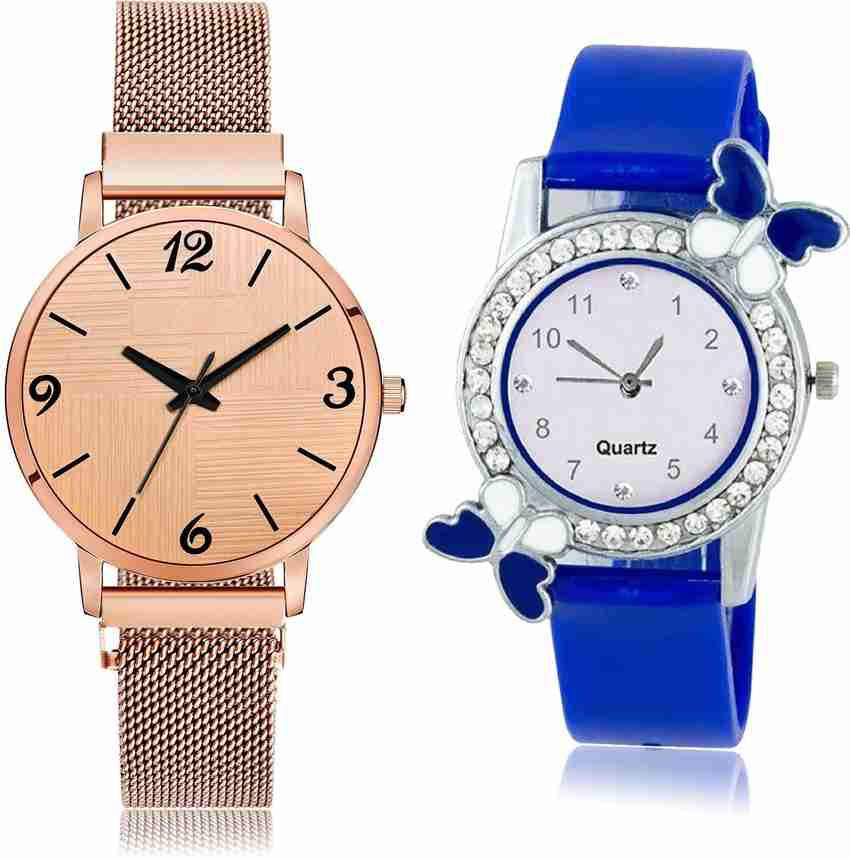 NEUTRON combo watch Analog Watch For Girls Buy NEUTRON combo watch Analog Watch For Girls Classical Rich Magnet Chain And Butterfly 2 Watch Combo For Girls And Women