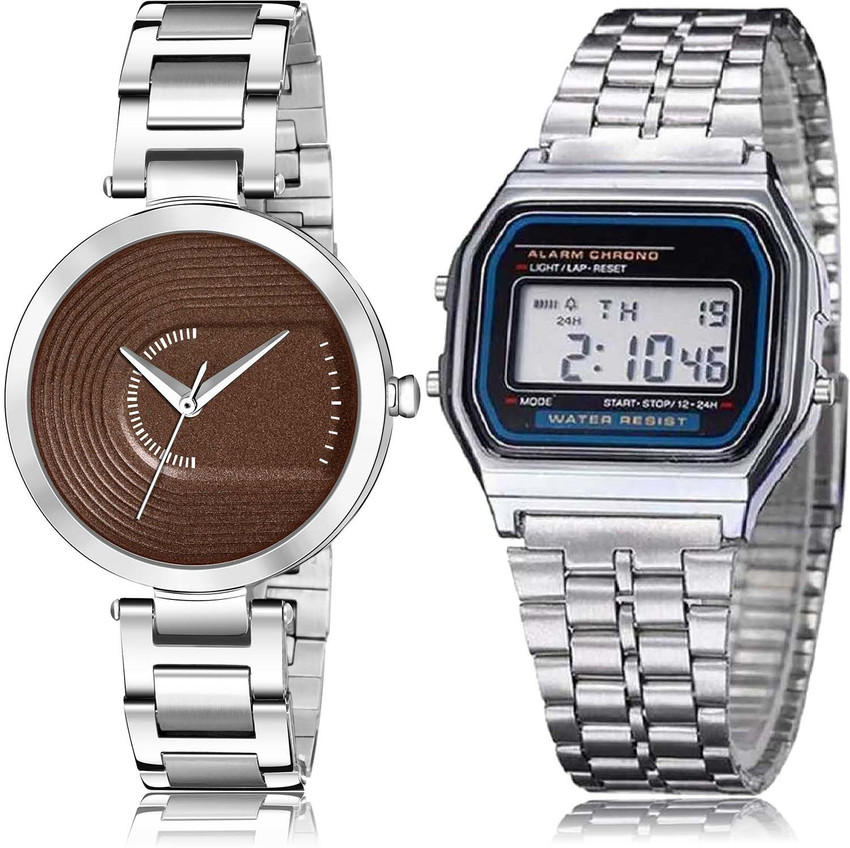 NIKOLA combo watch Digital Watch For Women Buy NIKOLA combo watch Digital Watch For Women Best Chronograph Chain And Army Digital Sports 2 Watch Combo For Girls And Women
