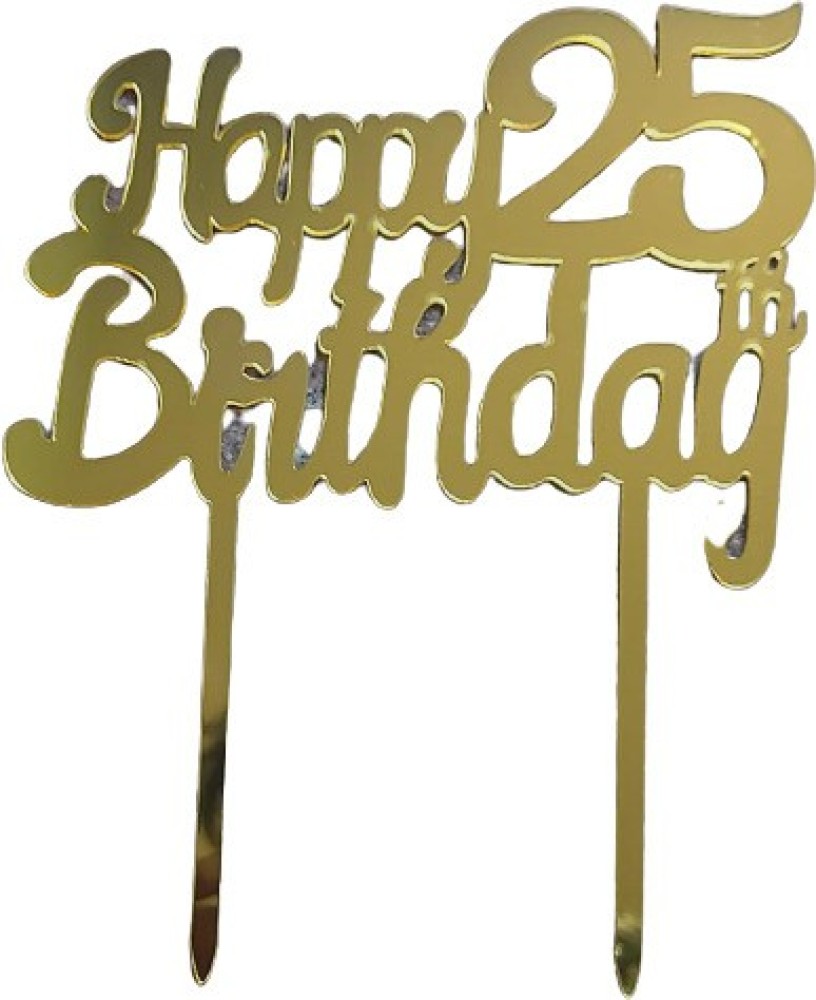 Gold Happy Birthday Cake Toppers, Packaging Type: Packet at Rs 25