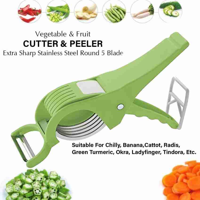 Khodiyar Black and Green Vegetables Spiral Cutter Slicer, For Kitchen