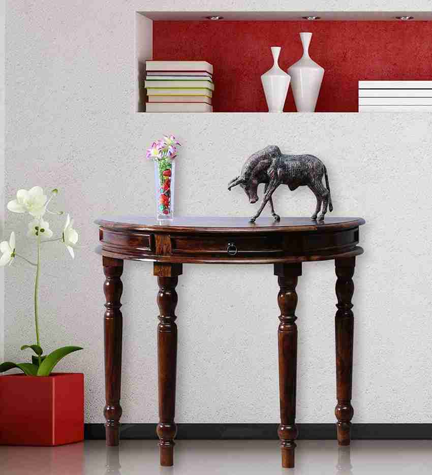 Shagun Arts Sheesham Wood Half Round Console Table With One Drawer For Bedroom Living Room Solid Wood Side Table Price in India Buy Shagun Arts Sheesham Wood Half Round Console Table