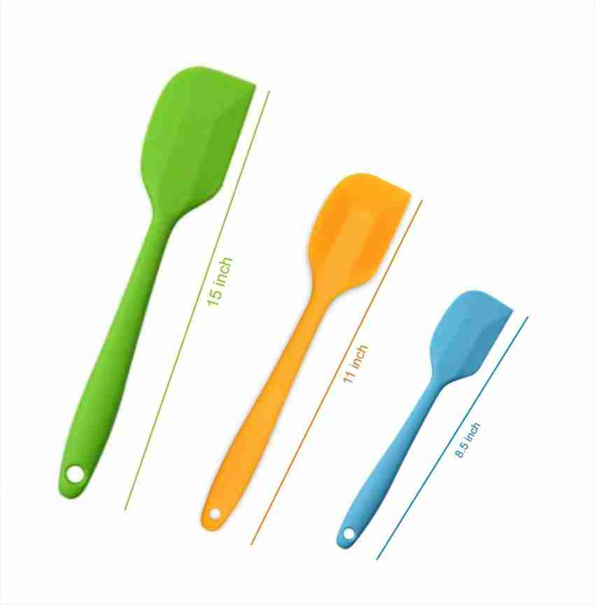 8.5 inch Silicone Spatulas One Piece Design-Heat Resistant Small Rubber  Spatula for Mixing Cooking Baking, 3 pack