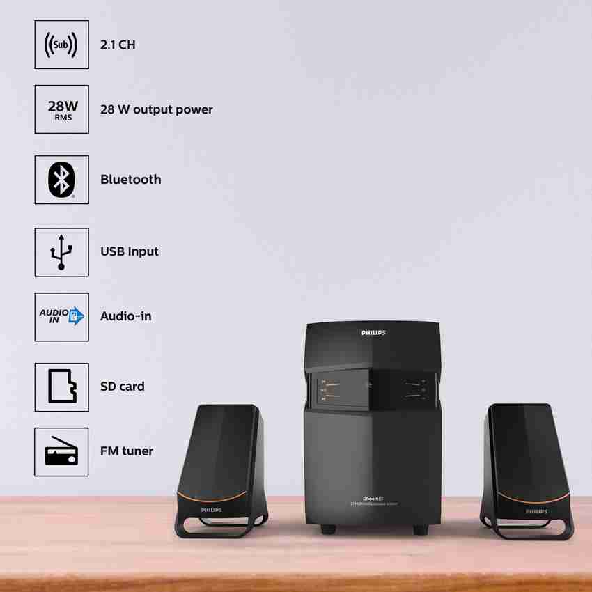 Philips 2.1 speakers mms2550f with outlet remote flipkart