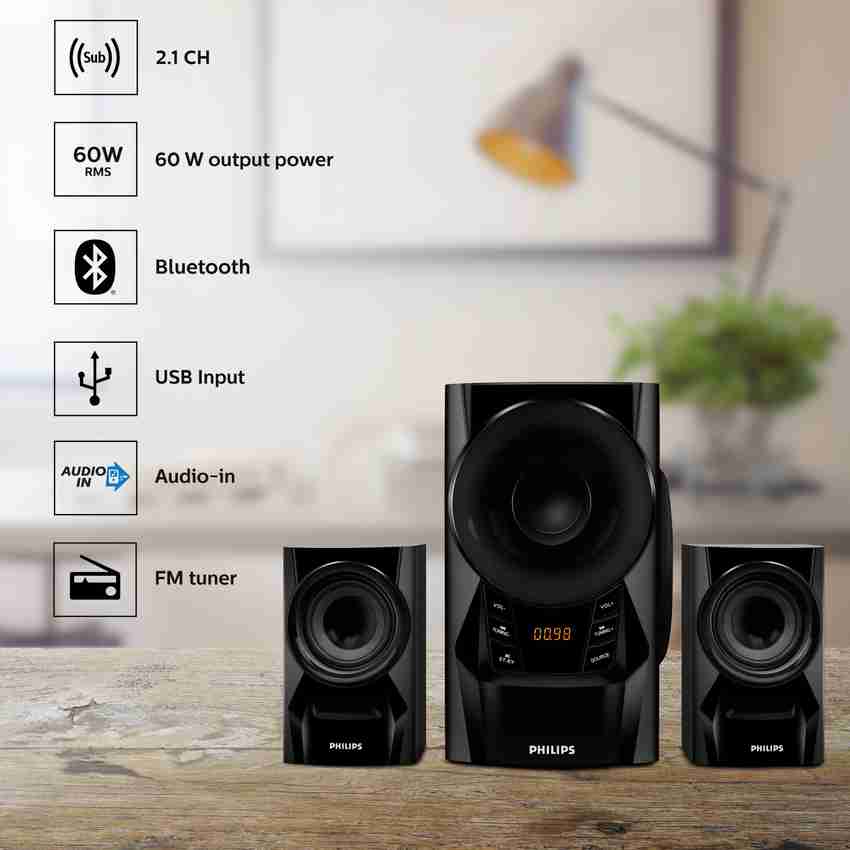 Philips 6000w 2.1 speaker with clearance bluetooth mms6080b
