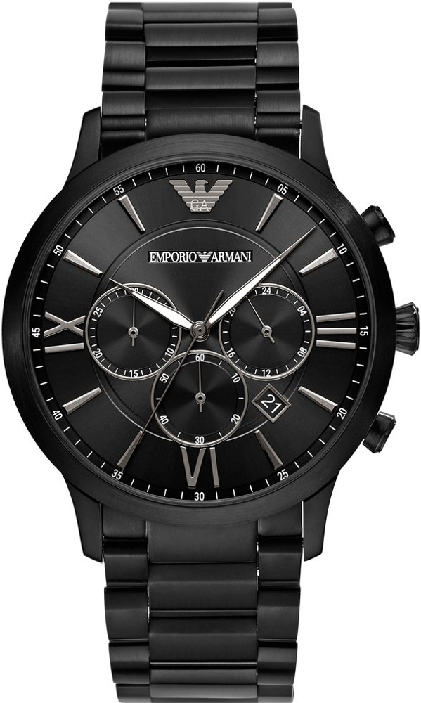 Emporio armani hotsell watches black metal