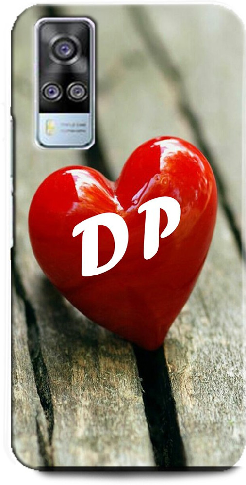 Dp letter logo design with heart icons love Vector Image