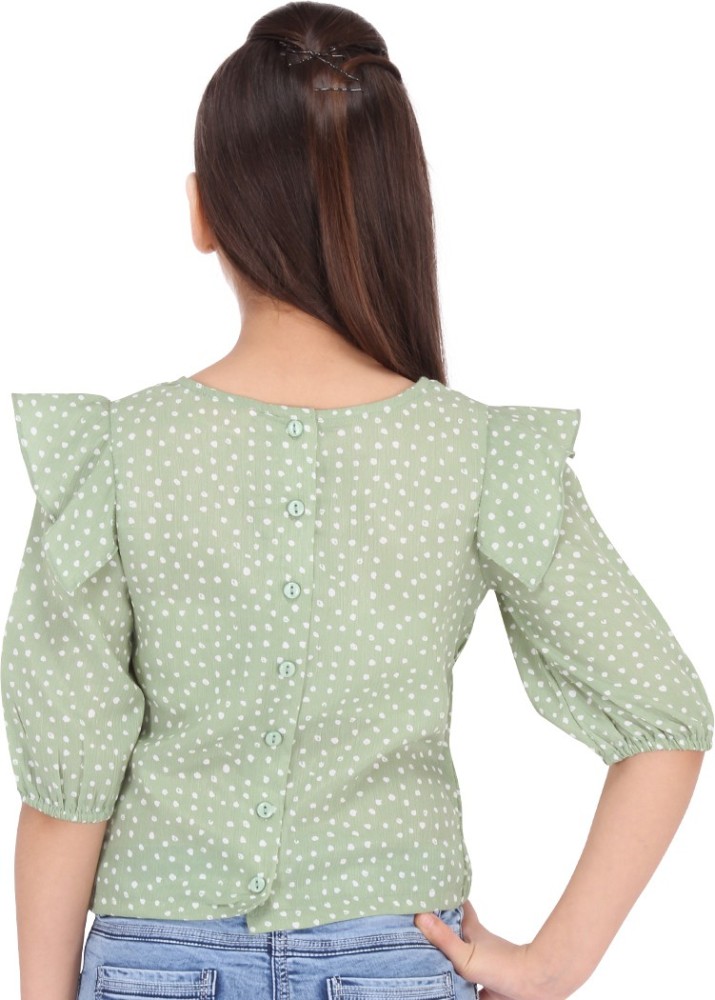 Cutecumber Girls Lace Fabric Embellished Green Crop Top at Rs 523/piece in  Ghaziabad