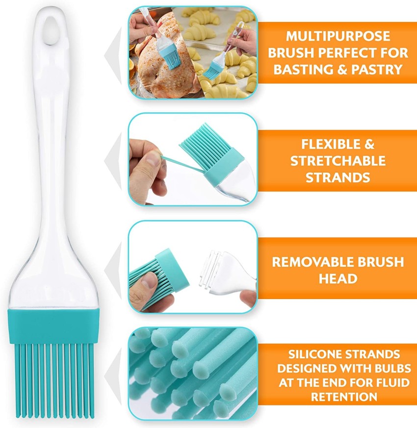 Daily Fest Silicone Basting Brush for Cooking, Pastry Brush, Food Brush,  Silicone Brush, Cooking Brush, Baking Brush, BBQ Basting Brush, Kitchen  Brush, BBQ Grill Brush, Turkey Baster, Oil Brush Silicone Flat Pastry