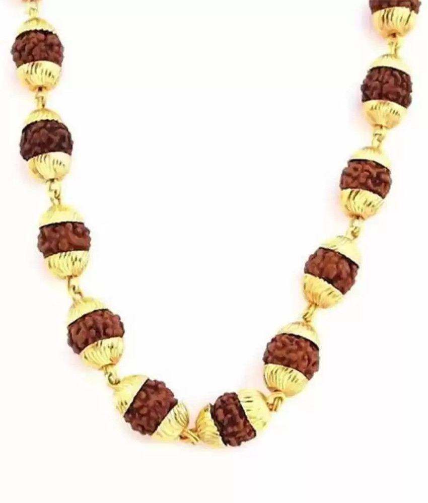 Rudraksha mala with gold price clearance