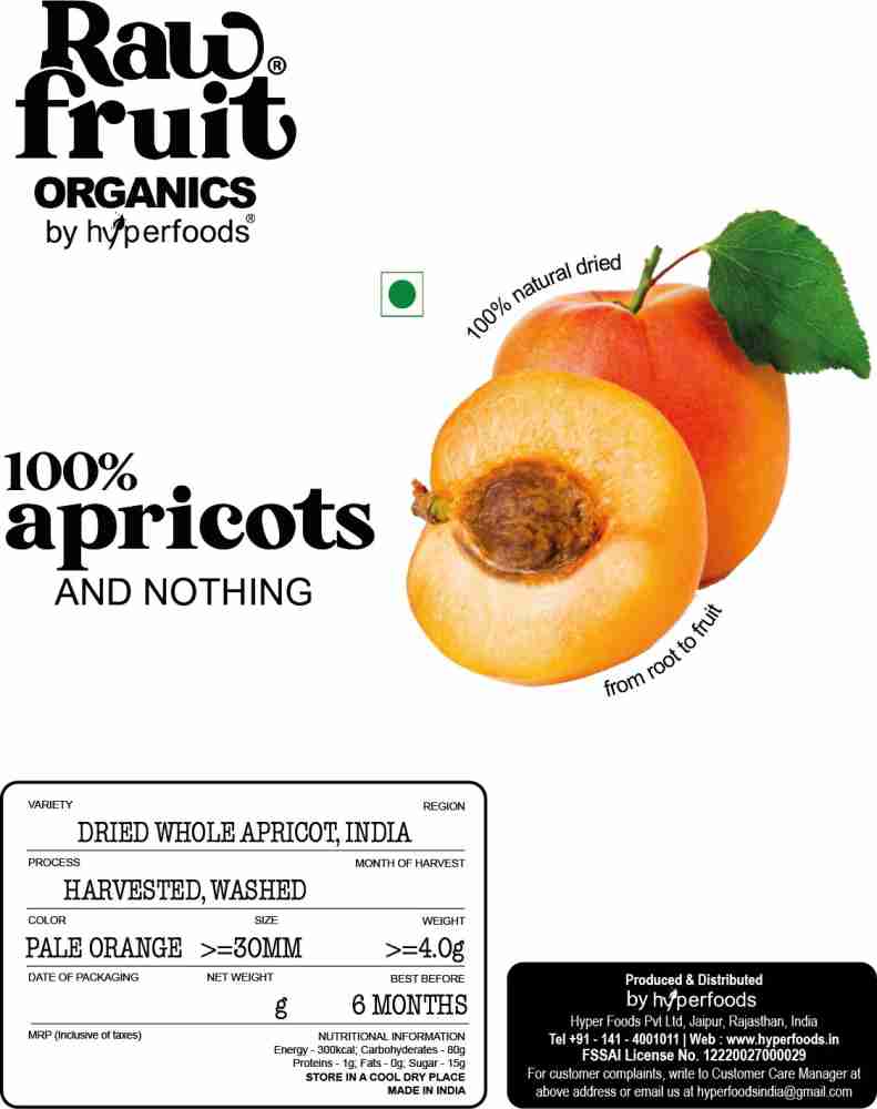 Wooq Organics Sweet and Fresh Dried Apricot 500g, Khumani Big Size