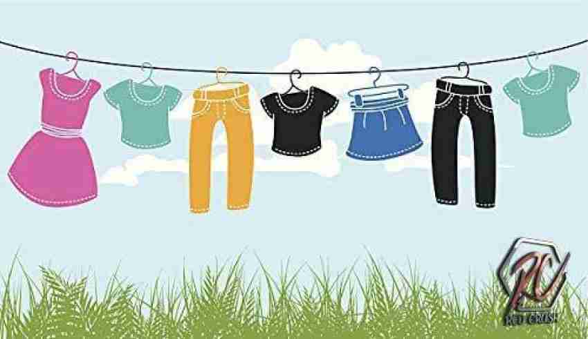 7 CLOUDS INDIA Rope For Drying & Hanging Clothes Nylon Retractable  Clothesline