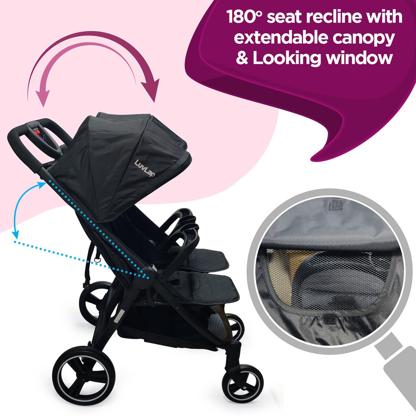 LuvLap Twin Joy Stroller Pram Easy Fold Newborn Baby Kids 0 3 years Stroller