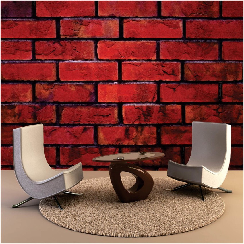 Vintage Red Orange Brick Stone Wallpaper  Rustic Home and Hotel Decor   Paper Plane Design