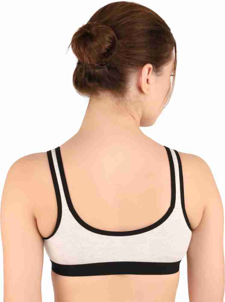 alfisha Women's Cotton Non Padded Non Wired Sports Bra Pack Of 3