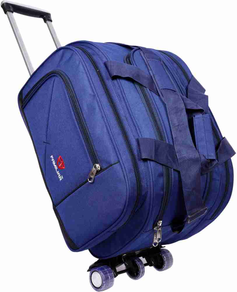 familiar 22 inch/55 cm (Expandable) Small Check - in luggage travel Duffel  With Wheels (Strolley) SKY-BLUE - Price in India