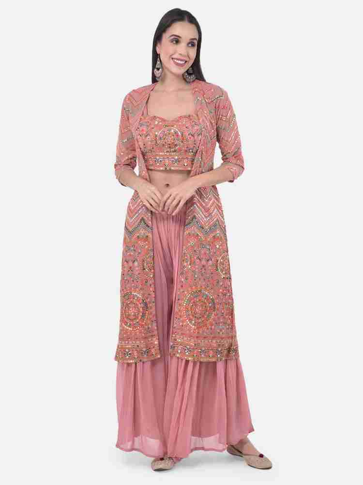 Neerus Women Ethnic Top Palazzo Ethnic Jacket Set Buy Neerus Women Ethnic Top Palazzo Ethnic Jacket Set Online at Best Prices in India Flipkart