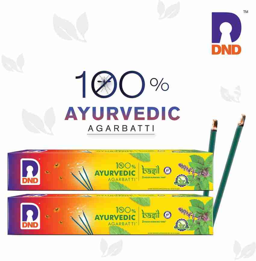 DND 100 Ayurvedic Mosquito Repellent Basil Agarbatti Tough on