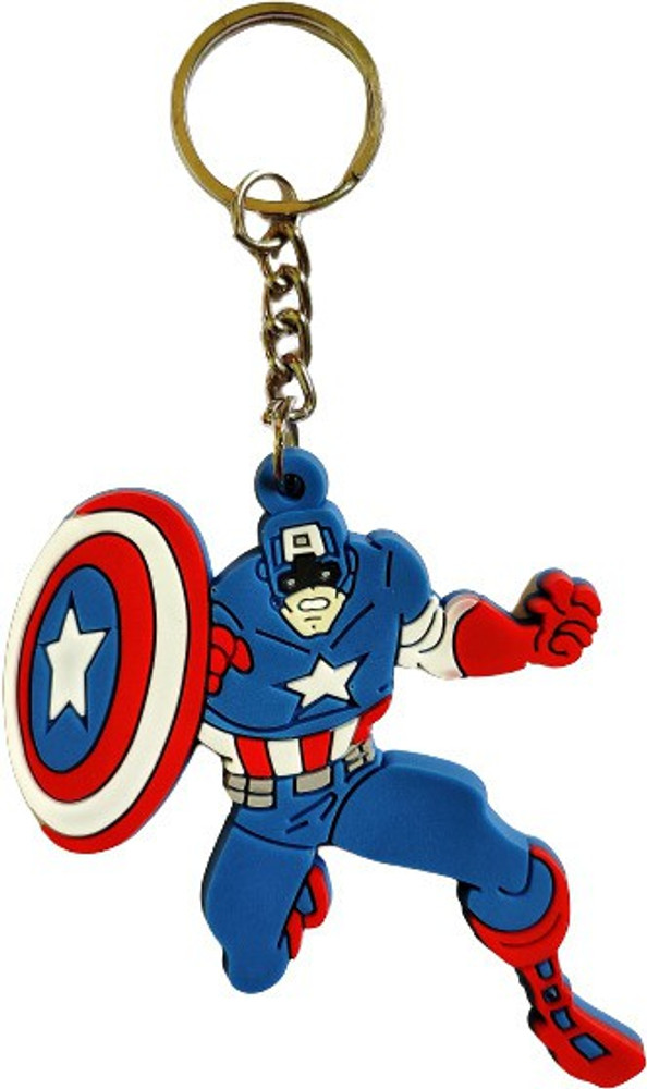 CRAFT WIKI Superhero Captain America Rubber Key Chain Avengers
