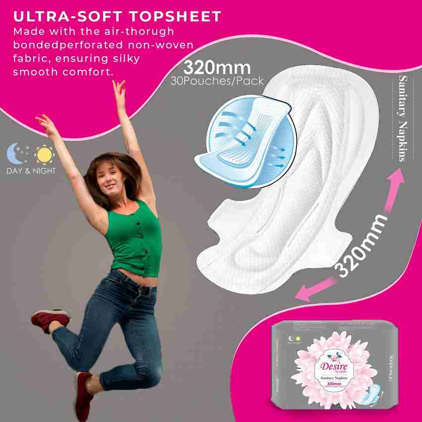 GLIDER Desire Ultra Thin Heavy Absorbency Unscented Sanitary