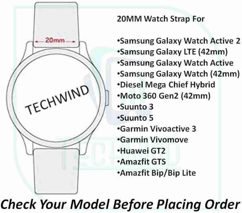 TECHWIND Soft Silicon 20MM Bubble Watch Strap For SAM GALAXY WATCH