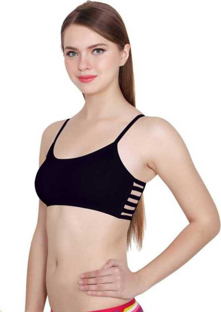 IMSZZ TRADING BLACK CAGE BRA FOR GIRLS AND WOMEN LIGHTLY PADDED