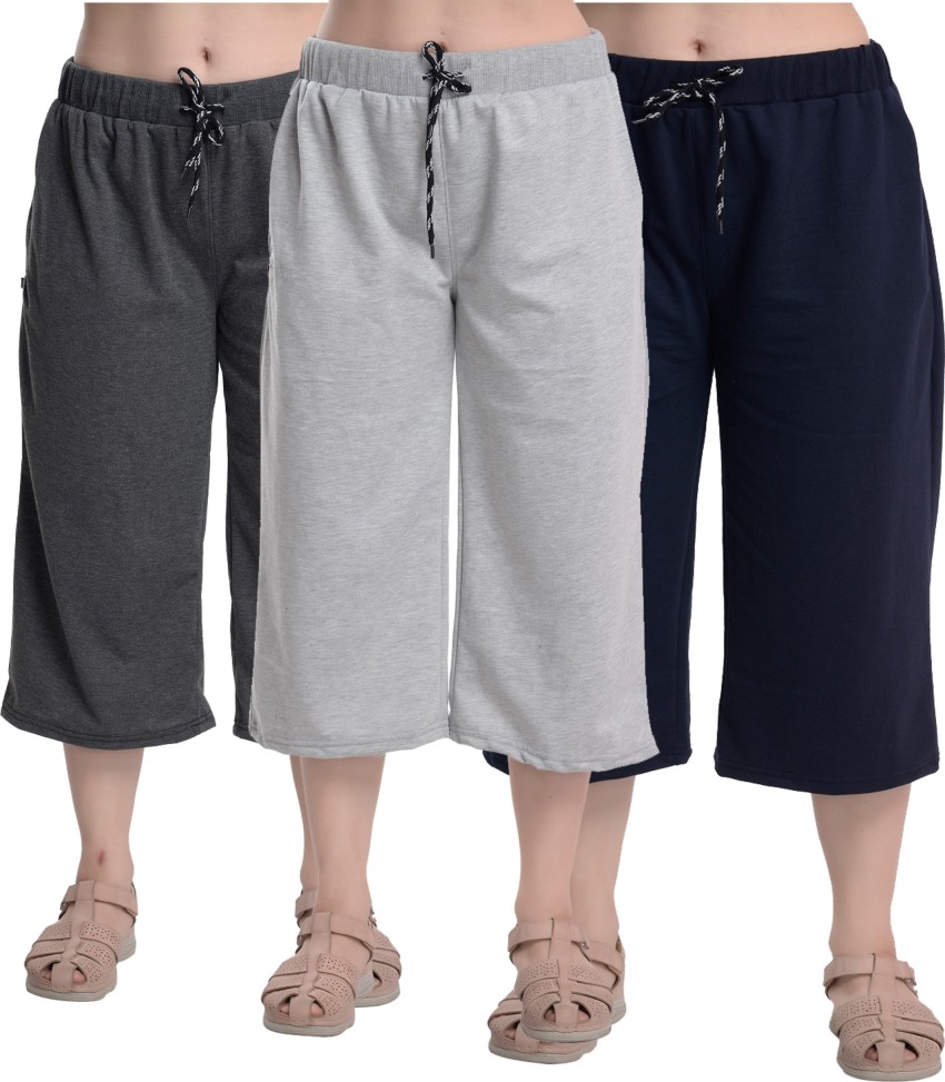Trishikhine Women's Solid 3/4th Pyjama Pant