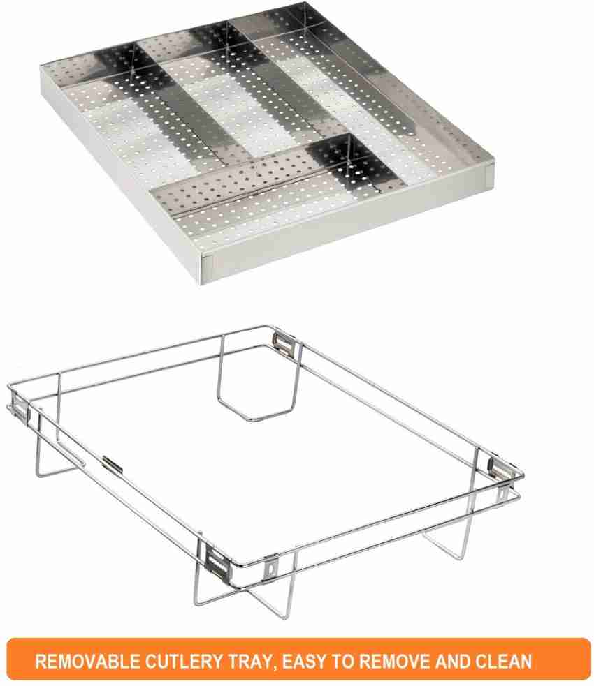 SMART SLIDE Cutlery Kitchen Rack Plastic 15 x 19 Inch Cutlery tray for  Kitchen Drawer / Cutlery – Cosmetic - Stationary Storage Organizer / Cutlery  Organizer for Modular Kitchen Basket / Multipurpose