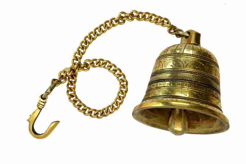 B H A R A T H A A T Brass Bell (4.5 x 4.5 x 26 inches) Brass Pooja