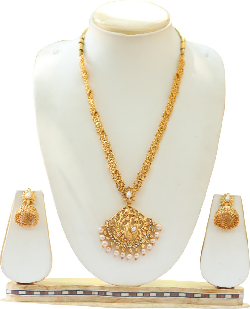 Swarajshop Alloy Gold plated White Jewellery Set Price in India Buy Swarajshop Alloy Gold plated White Jewellery Set Online at Best Prices in India Flipkart