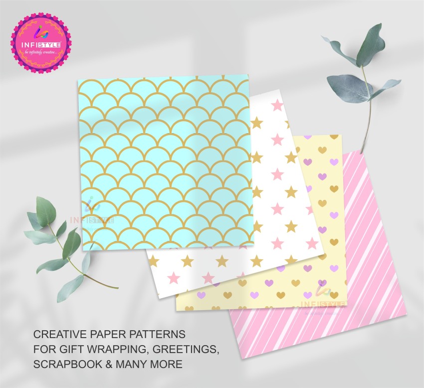 Infistyle Pastel Paper Pattern Scrapbook Sheets Decorative Paper