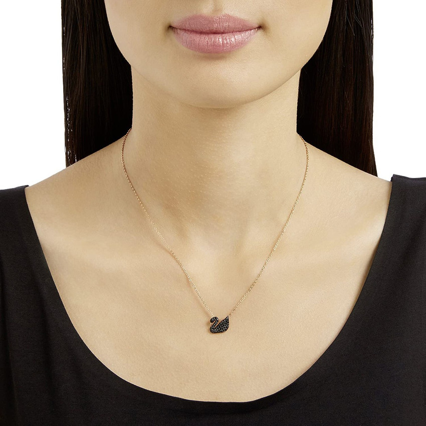 Black swan swarovski necklace best sale