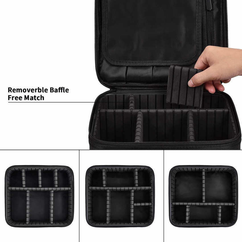 Bvser travel makeup case cosmetic train case organizer portable makeup bag with adjustable dividers for cosmetics makeup deals