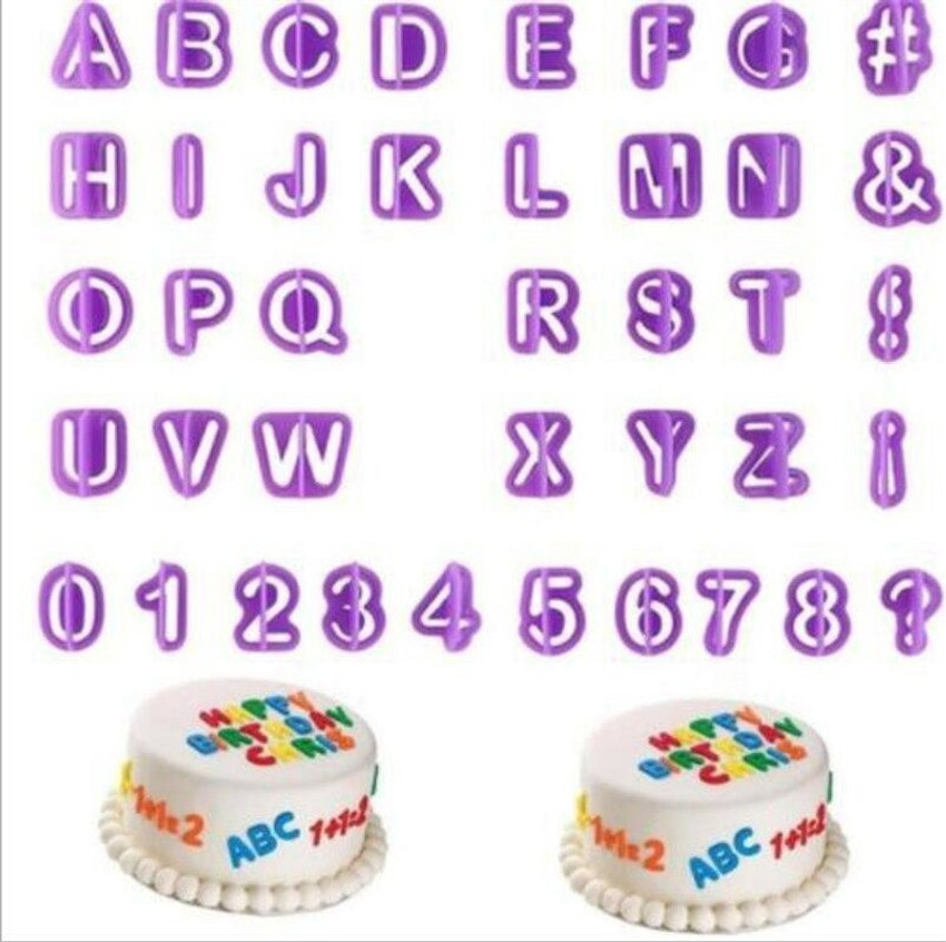 JAMBOREE 40PCs Plastic Alphabet Letter Number Fondant Cake Biscuit