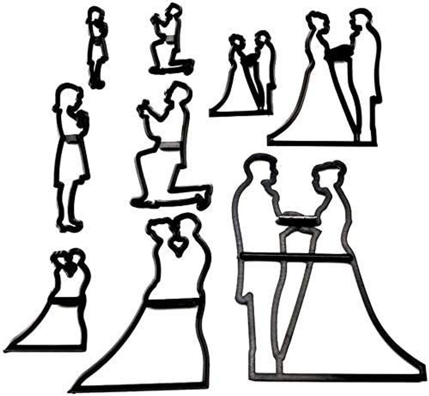 joule Silhouette Couple Fondant Cutters for Engagement