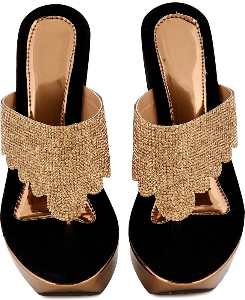 Buy Women Gold Party Sandals Online