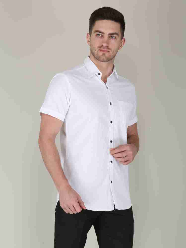 one 10 Men Solid Casual White Shirt Buy one 10 Men Solid Casual