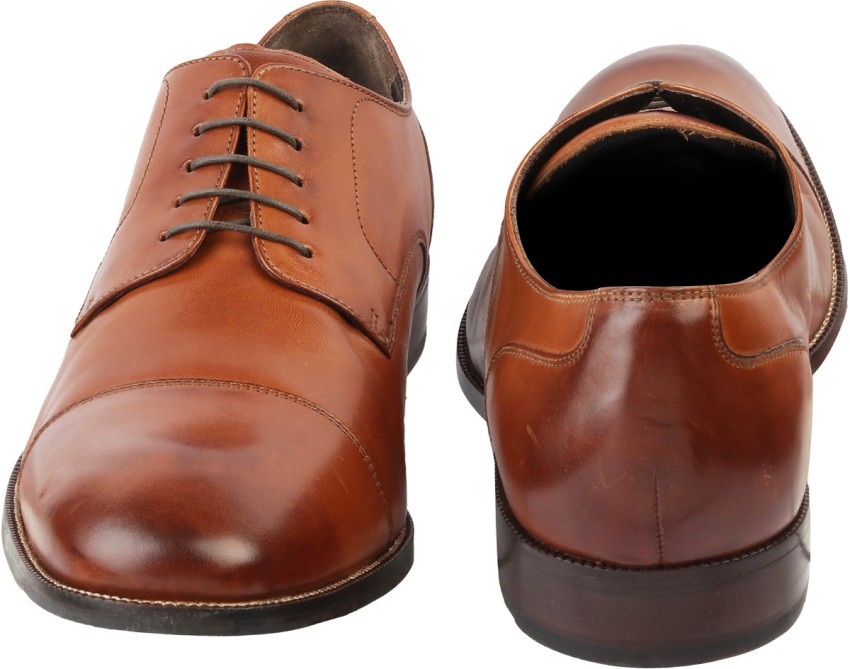 Cole Haan Big Size Extra Wide Genuine Leather Formal Lace-Up Shoes