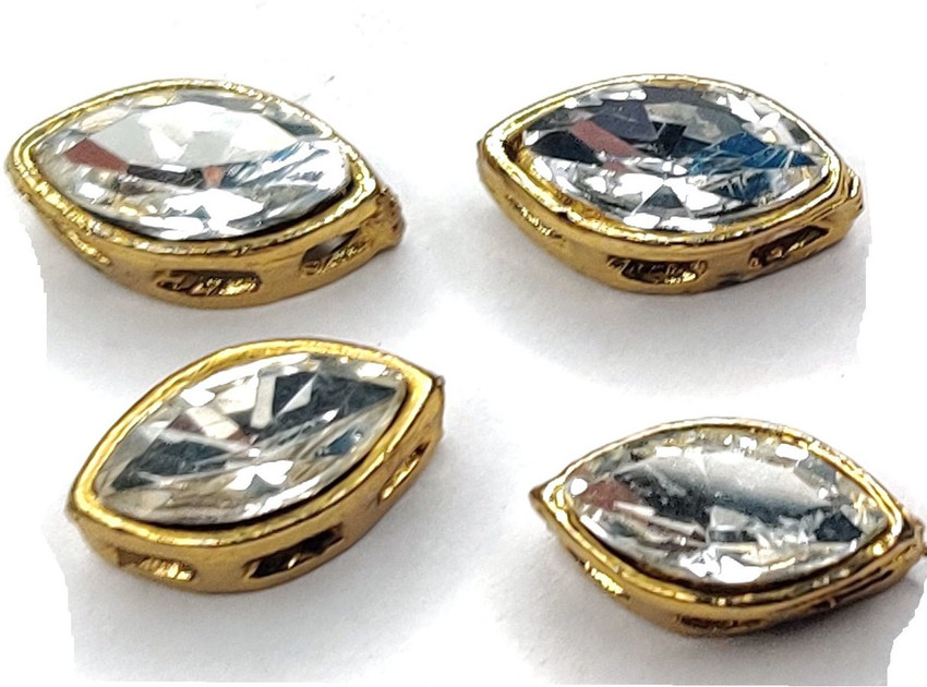 Mahabal Creations Crystal Clear Kundan Stones Eye Shape for
