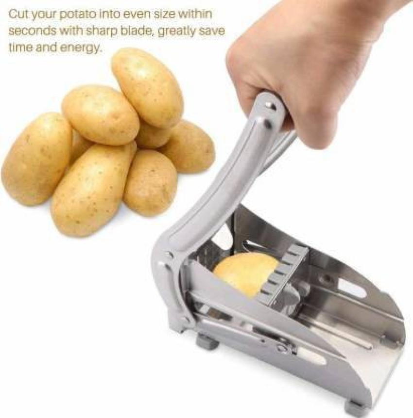 Potato Chipper Chip Cutter Chopper Slicer Maker & 2 Steel Blades