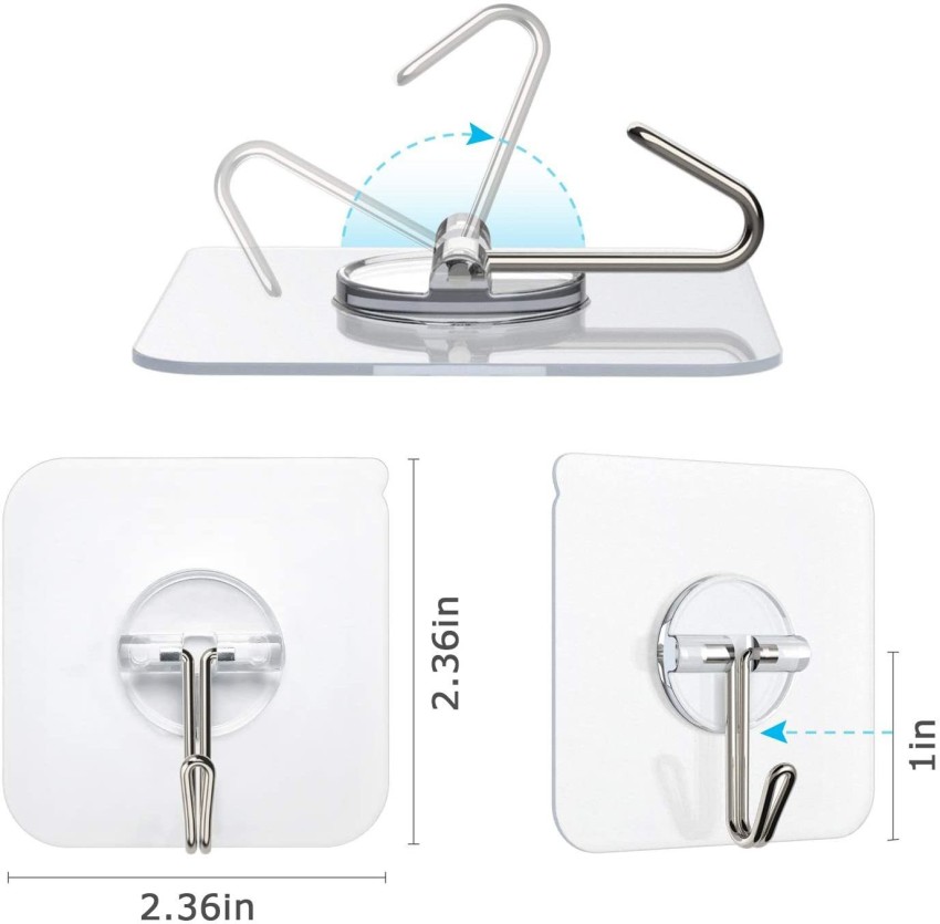 4pcs/pack Adhesive Wall Hooks, Strong Self-adhesive Hooks For